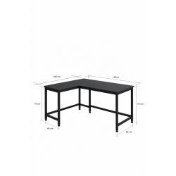 Pro 160 cm Köşe Masa, Çalışma Masası, Oyuncu Masası, Ofis Masası Bilgisayar Masası, Siyah