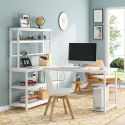 80912 Kitaplıklı Çalışma Masası Beyaz