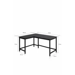 Pro 160 cm Köşe Masa, Çalışma Masası, Oyuncu Masası, Ofis Masası Bilgisayar Masası, Siyah