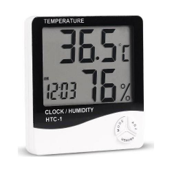 Faween 40211 Htc-1 Dijital Termometre Sıcaklık Ve Nem Ölçer Masa Saati Alarm HTC1